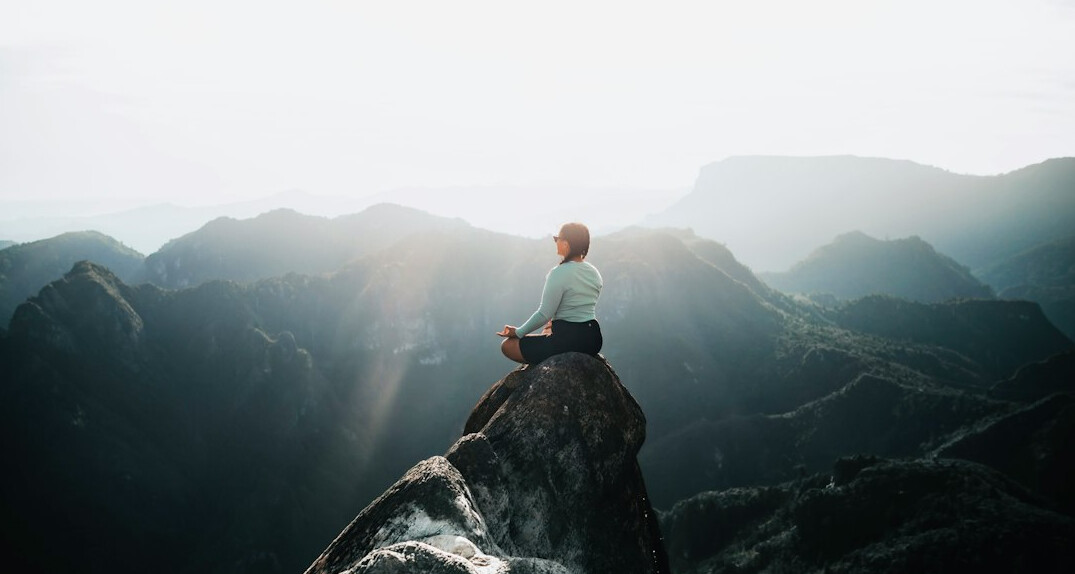 person practicing meditation