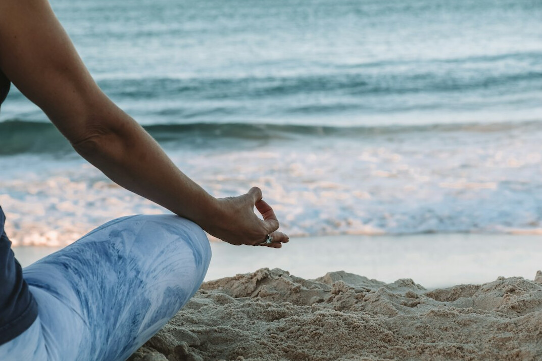 person practicing meditation